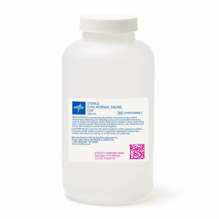 RX ONLY SOLUTION SALINE STERILE 500 ML BOTTLE - DYND500MLS