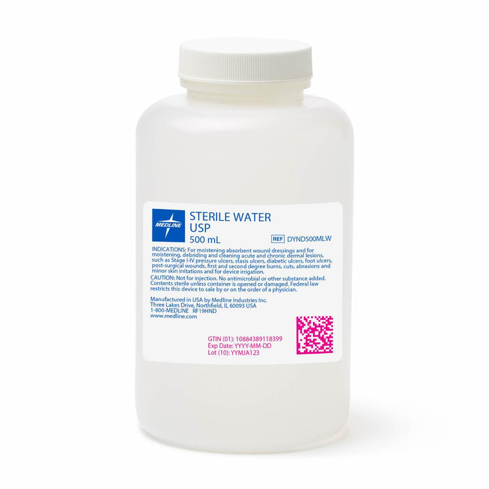 RX ONLY - SOLUTION WATER IRRIGATION 500ML STERILE - DYND500MLW