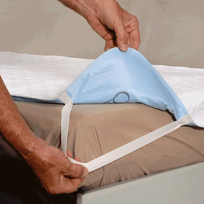 Quik Sorb 36" x 80" Quilted Birdseye Hospital Bed Size Reusable Underpad with Elastic Straps - C2005