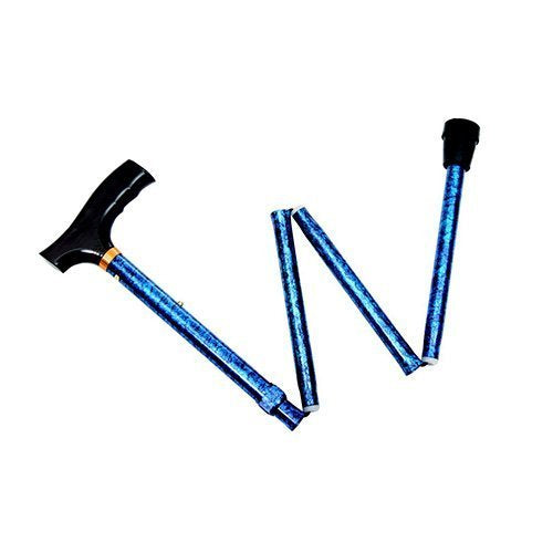 Steppin' Out Folding Cane w/ Wood Derby Handle - Blue - W1350DB
