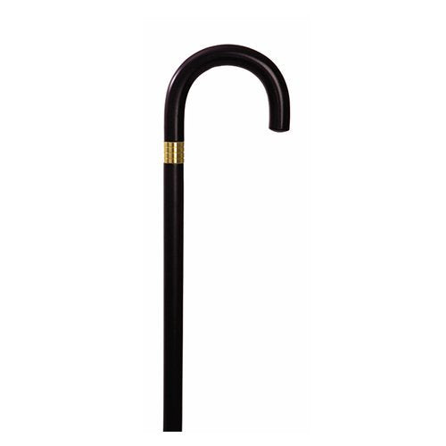 Endurance Wood Cane - Curved Handle - Black - W1539BK
