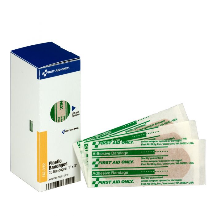 SC Refill 1"x3" Plastic Bandages, 25/box