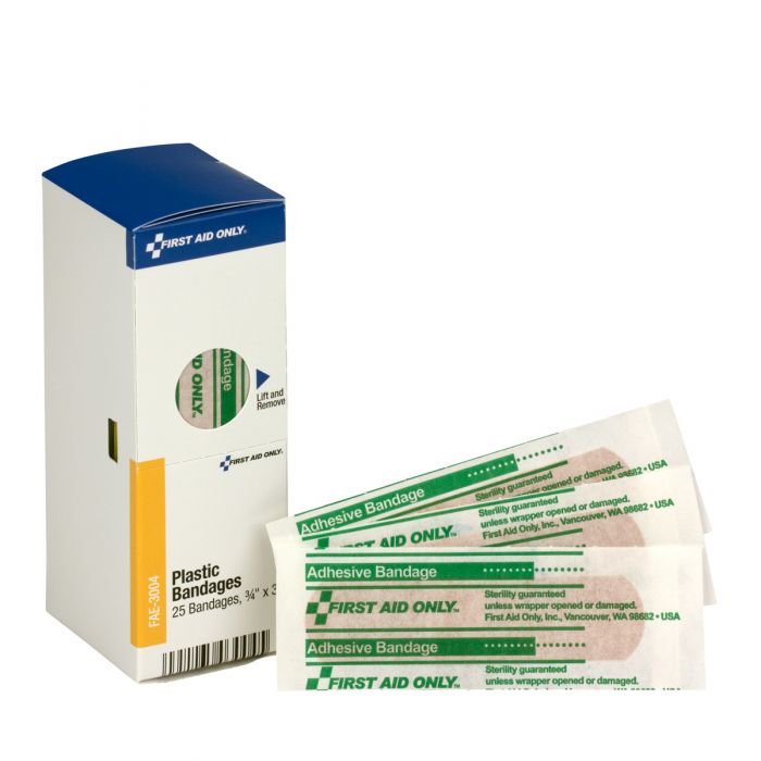 SC Refill 3/4"x3" Plastic Bandages, 25/box