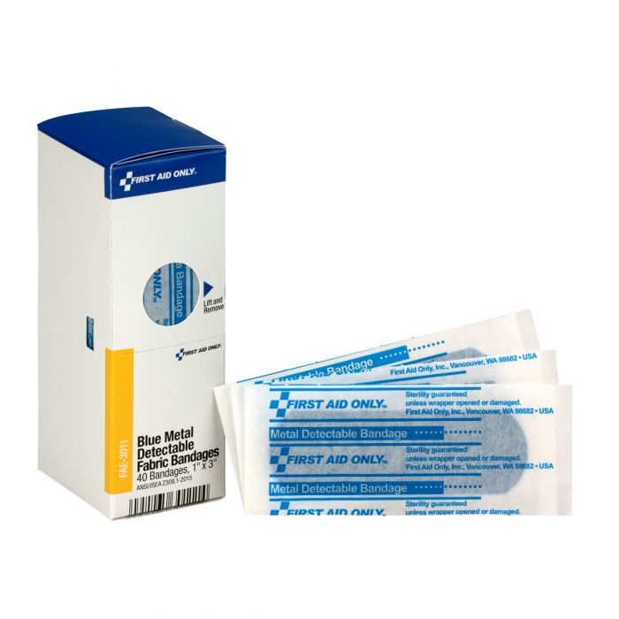 SC Refill 1"x3" Blue Metal Detectable Bandages, 40/box