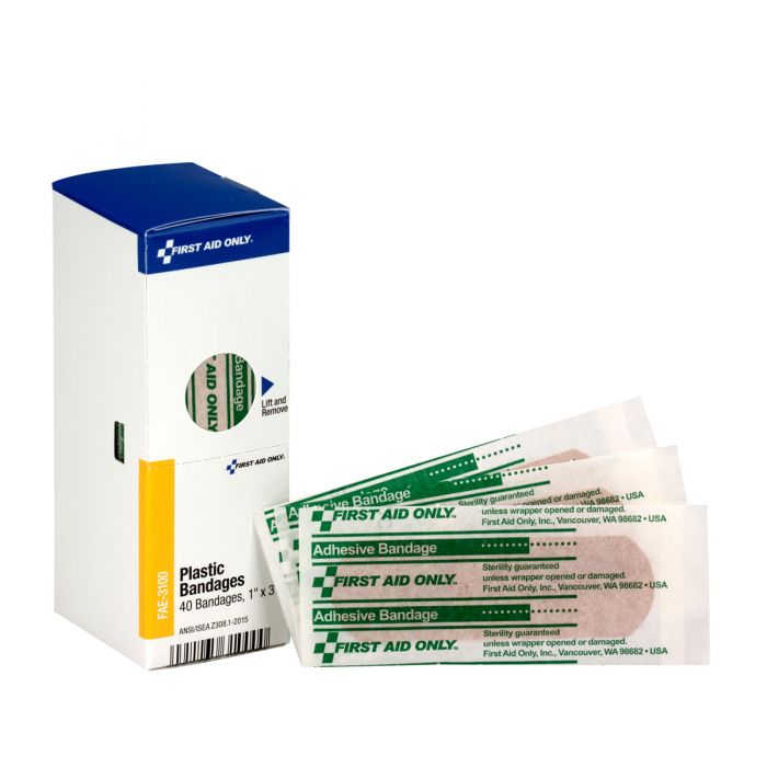 SC Refill 1"x3" Plastic Bandages,  40/box