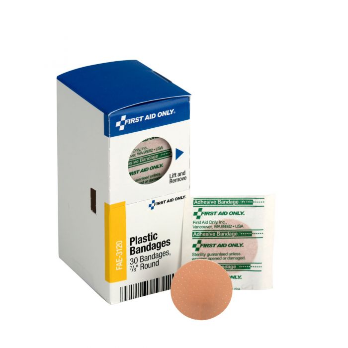 SC Refill 0.88" Round Spot Plastic Bandages, 30/box