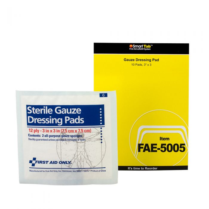 SC Refill 3"x3" Sterile Gauze Pads, 10/bag