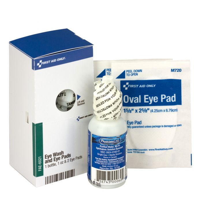 SC Refill Eyewash, 1 oz. Bottle, 2 Eyepads per/box