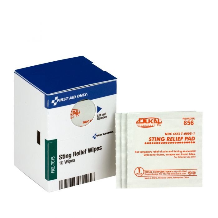 SC Refill Sting Relief Wipes, 10/box