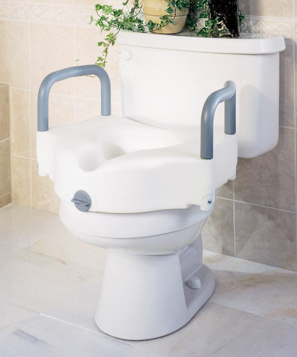 Locking Raised Toilet Seat w/Arms by Medline - G30270A