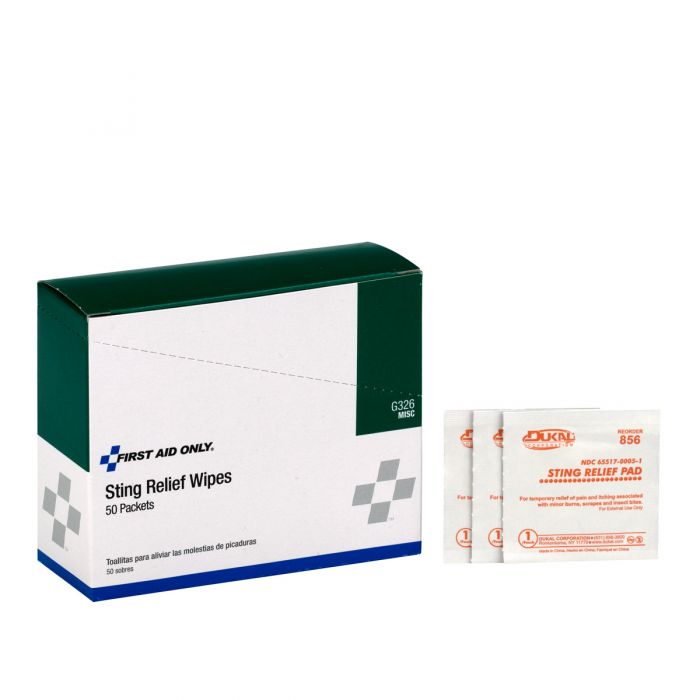 Sting Relief Wipes, 50/box