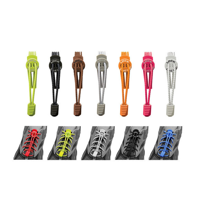 Lock Laces Elastic No Tie Shoelaces - Variety of Colors
