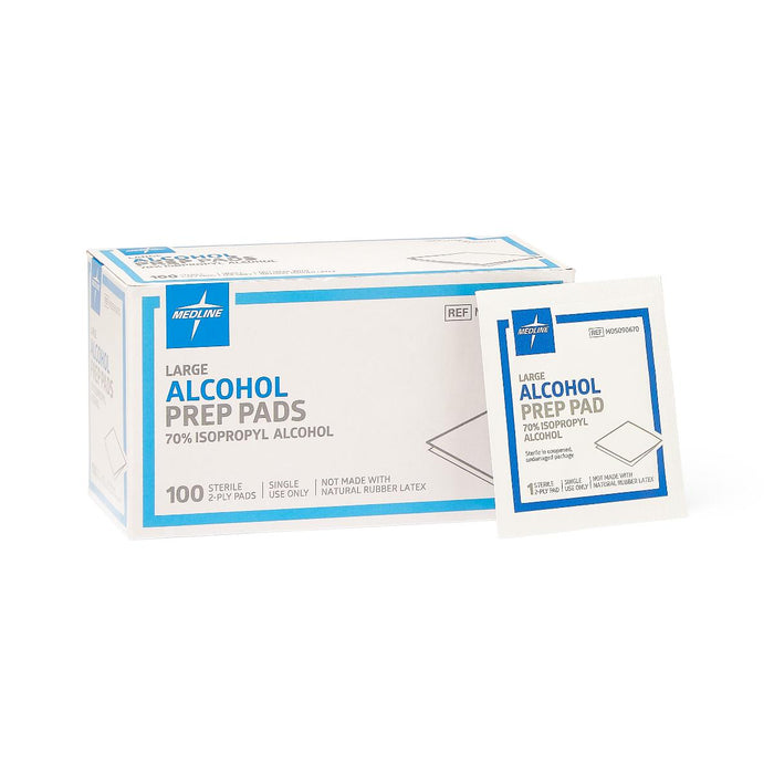 Sterile 2-Ply Alcohol Prep Pads, Size L - MDS090670