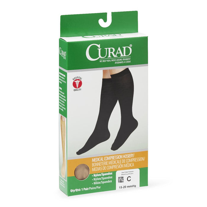 Compression hosiery, KNEE, 20-30, SIZE B, BLACK, SH - MDS1703BBSH