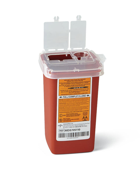 SHARPS CONTAINER, 1qt, RED PHLEB. - MDS705110H