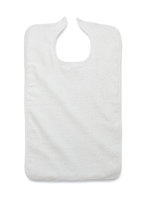 BIB, ADULT, TERRY, HOOK&LP, 10 OZ, WHT, 18X30 - MDTAB3B30WHI