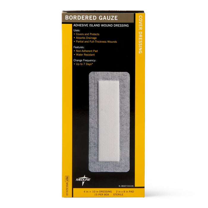 GAUZE BORDER 4X10 (2X8PAD) STERILE 15 - MSC32410Z