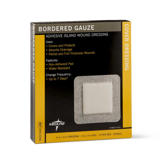 Adhesive Island Wound Dressing, Sterile, 6x6 - MSC3266