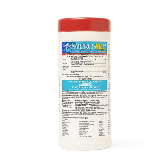 WIPE, GERM,  MICRO-KILL PLUS ALC, 7 X 10, 50CT - MSC351230H