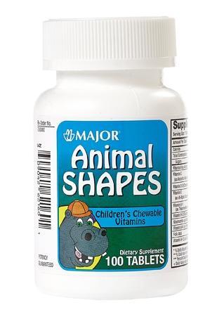 Animal Shapes, Chewable, 100s, Compare to Flintstones, NDC# 00904-2621-60, 700079 - 700079