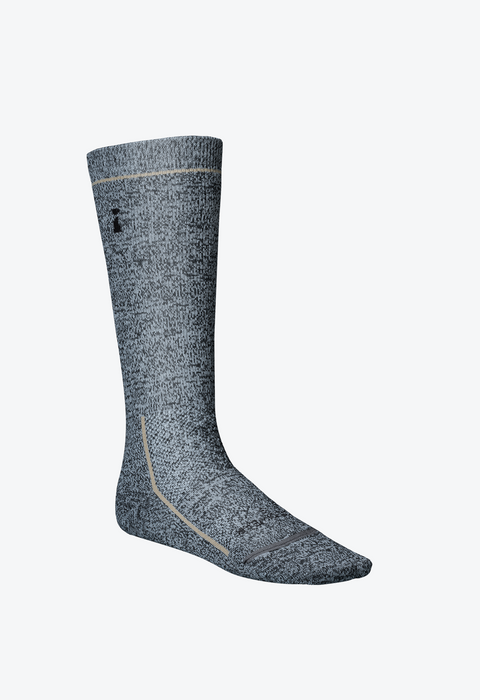Merino Wool Socks, Crew, Thin, Grey, L - MN403
