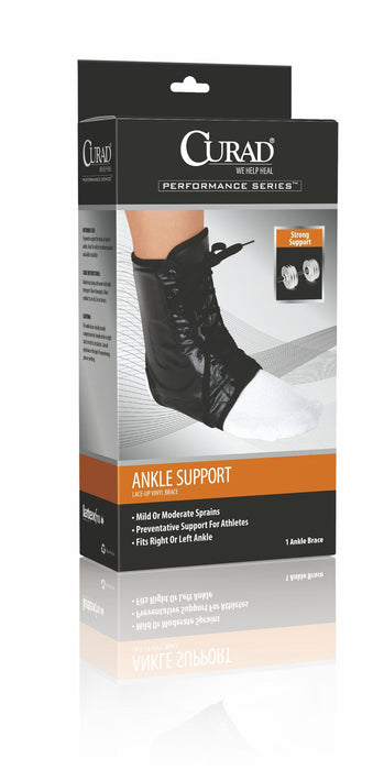 Curad Ankle Support Lace Up Vinyl Brace Medline XL - ORT27500XLD