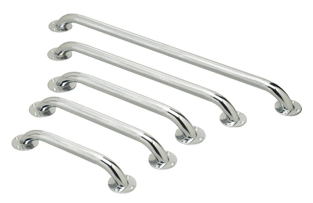 Knurled Chrome Grab Bar 16 Length - MDS86016CHR