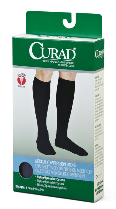 CURAD COMPRESSION DRESS SOCK, 20-30, SZB, BLK, REG - MDS1718BBH