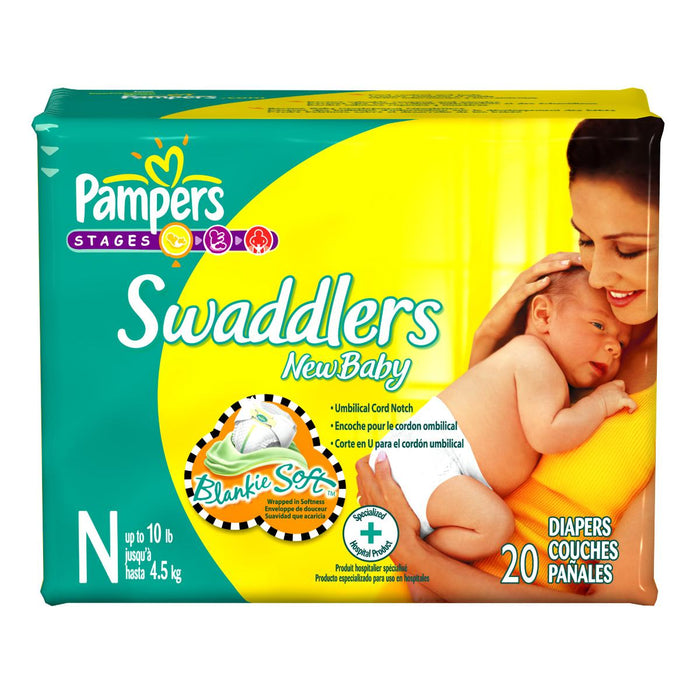 Pampers Swaddlers Diapers, Newborn (Up to 10 lb), 20pk - PRG30374