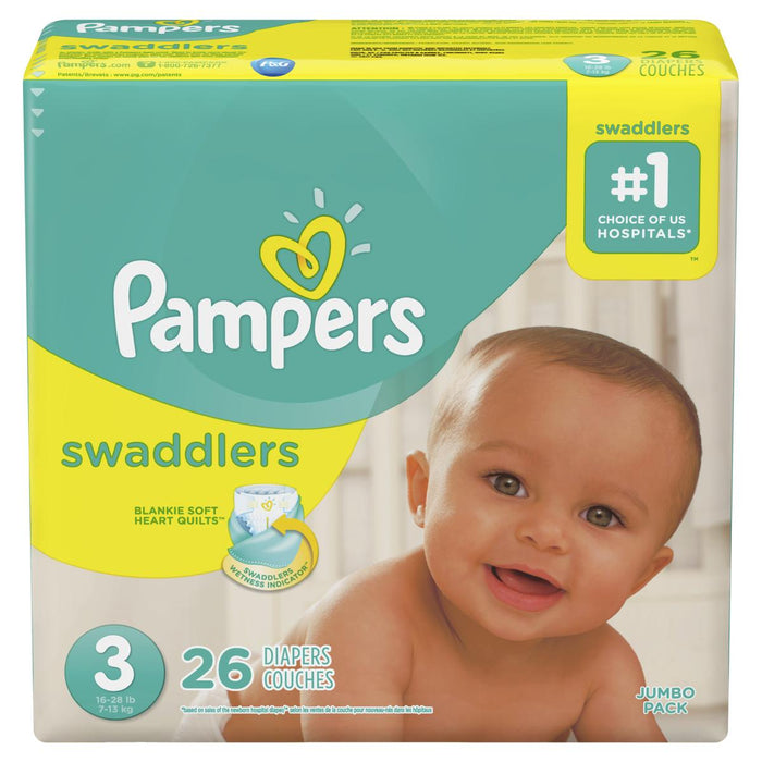 Pampers Swaddlers Diapers, Size 3, 26PK - PRG74897
