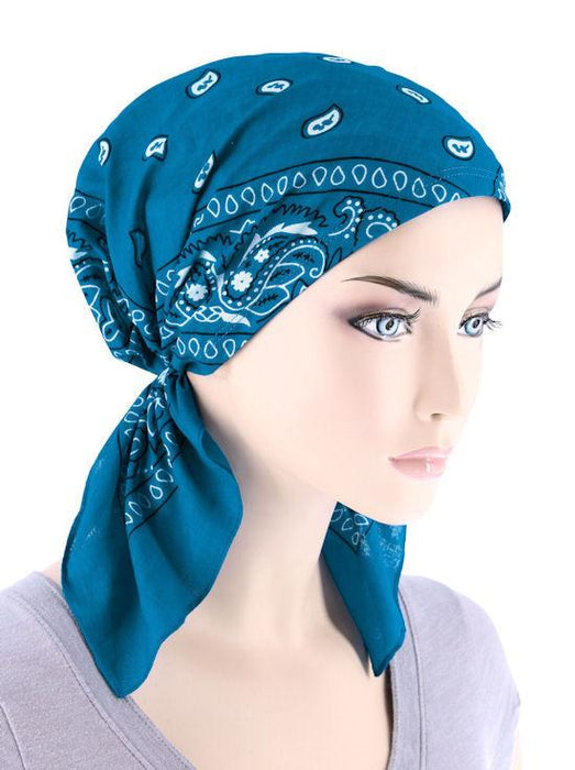 BANDANA SCARF IN TURQUOISE-CE-BDNASCRF-TURQ