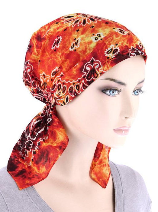 BANDANA SCARF IN TIE DYE ORANGE-CE-BDNASCARFTIEDYEORANGE