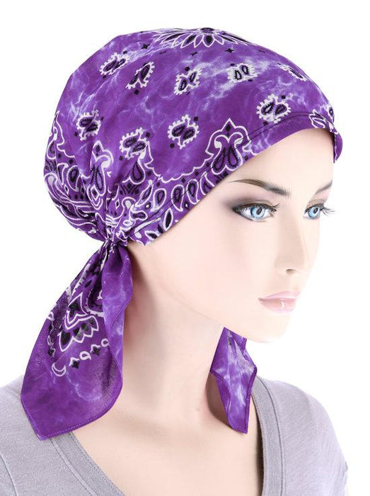 BANDANA SCARF IN TIE DYE PURPLE-CE-BDNASCARF-TIEDYEPURPLE