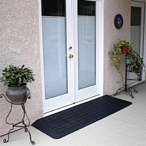 Portable Ramp, 1 .25" x 12 .25" x 42" Rubber Threshold Ramp