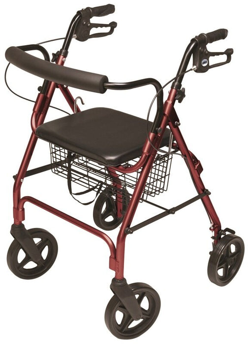 4 Wheel Rollator, Burgundy