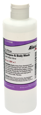 No Rinse Shampoo & Body Wash, 8 oz, Flip Top Cap, 24/cs (90 cs/plt) - P775108 / 24