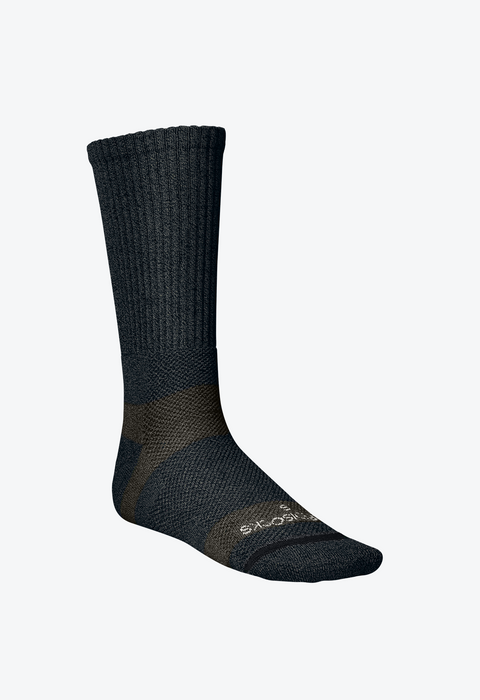 Trek Socks, Crew, Charcoal-Green, XL - D402b
