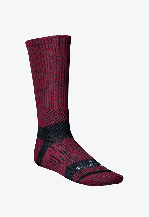 Trek Socks, Crew, Red-Charcoal, M - D403