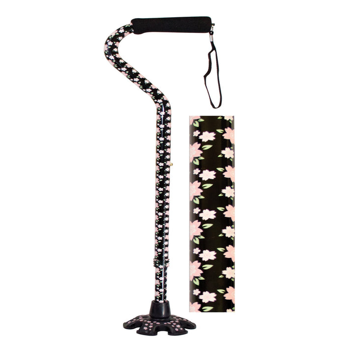 Couture Offset Cane With Matching Tip - Pink Floral - W1343P