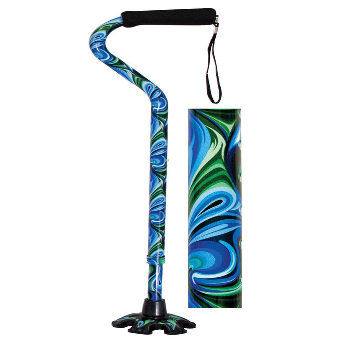 Couture Offset Cane With Matching Tip - Swirl - W1343S