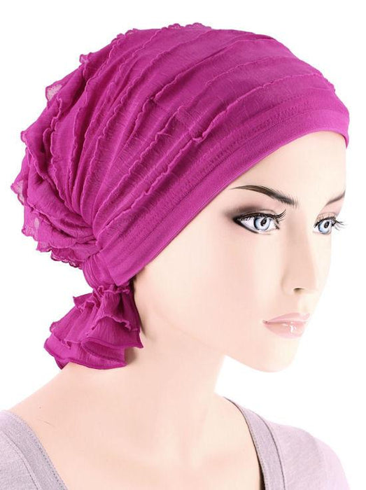 The Abbey Cap In Ruffle Hot Pink-ABBEY-625