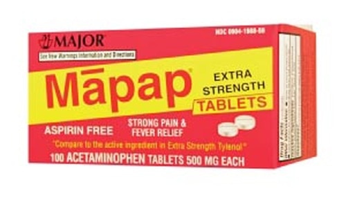 Mapap, 500mg, 1000s, Compare to Tylenol, NDC# 00904-6730-80, 100442 - 100442