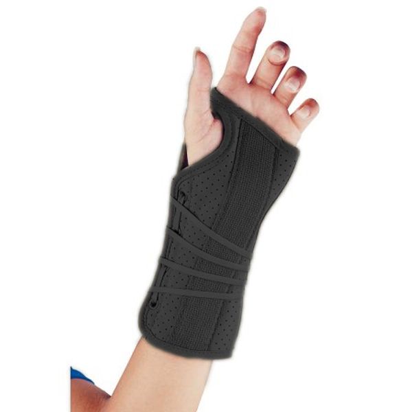 Suede Finish Wrist Brace, Right Hand Black - 22-151LGBEG
