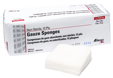 Gauze Sponge, 4" x 4", 16-Ply, Non-Sterile, 200/sleeve, 10 slv/cs (50 cs/plt) - P157118 / 10