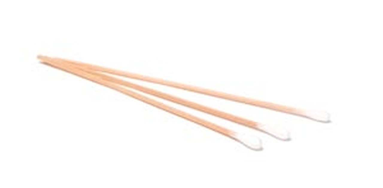 Cotton-Tipped Applicator, 3" x 1/12", Wooden Shaft, Sterile, 2/pk, 100 pk/bx, 10 bx/cs - 77100 / 10