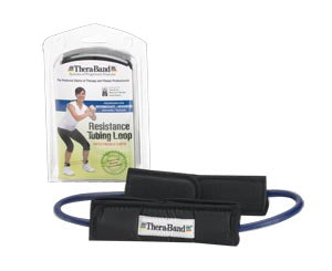 Resistance Tubing Loop with Padded Cuffs, Red, Beginner/ Intermediate, Retail Packaging, 12 ea/cs (US Only)