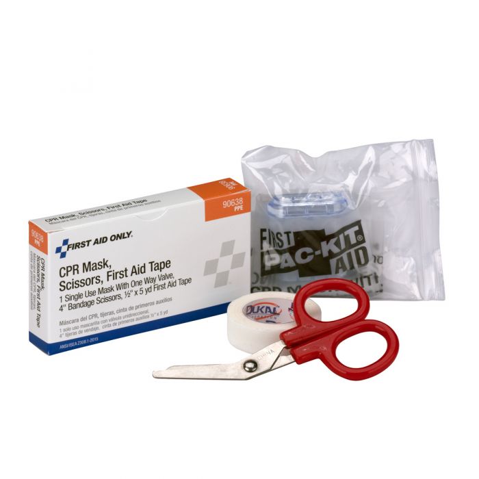 CPR Mask, Scissors, Tape Roll, 1 ea./box