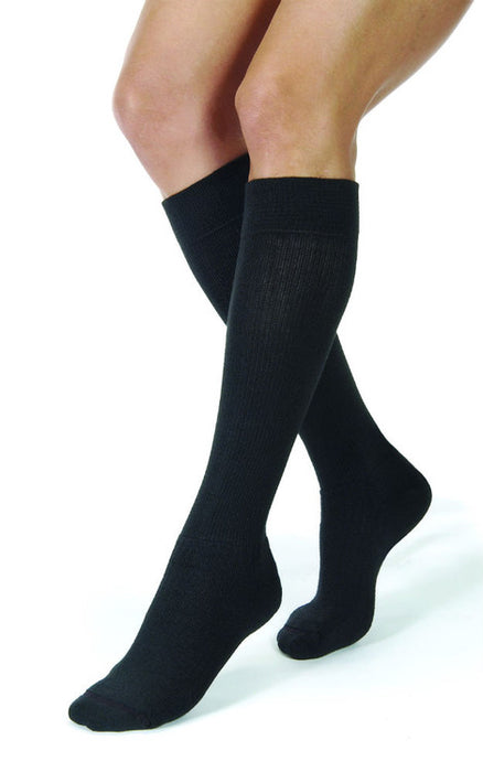 Jobst Activewear 15-20 mmHg Knee High Moderate Compression Socks, Closed Toe, Cool Black, X-Large - 110486