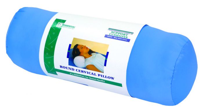 Round Cervical Pillow - Blue Satin - N5005