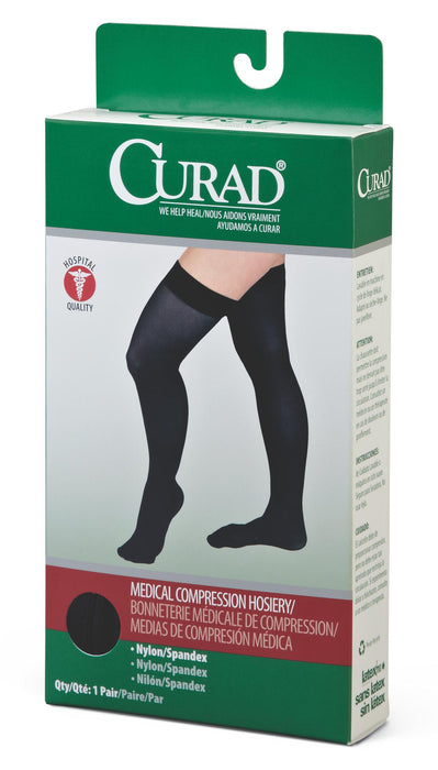 CURAD THIGH HIGH COMPRESSION HOSIERY, 20-30, SZ B,BLK - MDS1709BBH